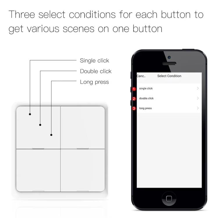 Graffiti Smart Home Wireless Scene Switch APP Timer 4-Button Adhesive Smart Switch(White No Battery) - Smart Switch by buy2fix | Online Shopping UK | buy2fix