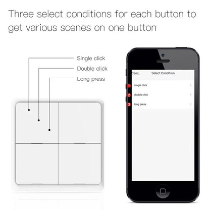 Graffiti Smart Home Wireless Scene Switch APP Timer 4-Button Adhesive Smart Switch(White No Battery) - Smart Switch by buy2fix | Online Shopping UK | buy2fix