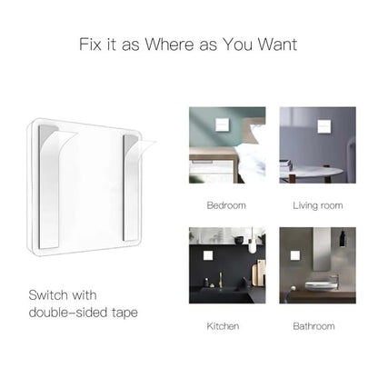 Graffiti Smart Home Wireless Scene Switch APP Timer 4-Button Adhesive Smart Switch(White No Battery) - Smart Switch by buy2fix | Online Shopping UK | buy2fix