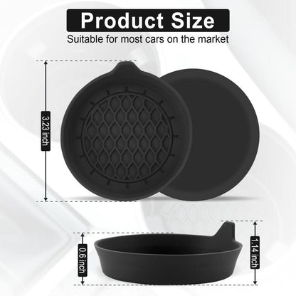 4pcs Anti-squeak Anti-slip Car Coaster With Handle(Black) - Car Drink Holders by buy2fix | Online Shopping UK | buy2fix