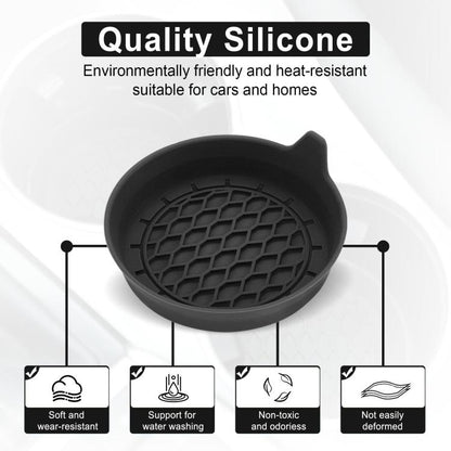 4pcs Anti-squeak Anti-slip Car Coaster With Handle(Pink) - Car Drink Holders by buy2fix | Online Shopping UK | buy2fix