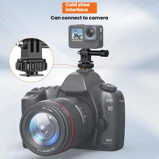 VRIG AC24 1/4 Cold Shoe Mount to Action Camera Adapter Cold Shoe Base F External Camera Tripod(Black) - Connection Mount by VRIG | Online Shopping UK | buy2fix