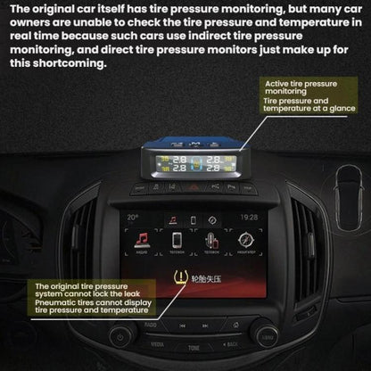 Automotive TPMS Four-Tire Pressure Monitor, Specification: Beep Sound Version External Sensor(Spanish) - Tire Pressure Gauges by buy2fix | Online Shopping UK | buy2fix