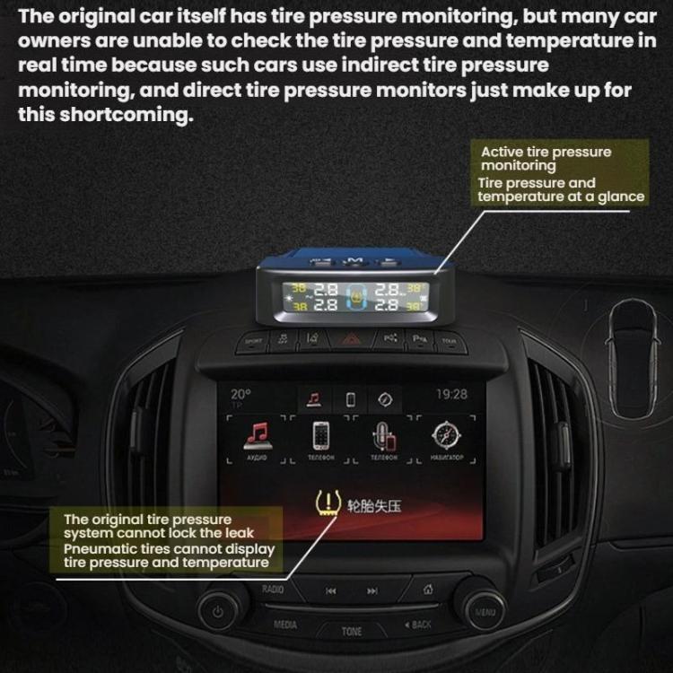 Automotive TPMS Four-Tire Pressure Monitor, Specification: Beep Sound Version External Sensor(English) - Tire Pressure Gauges by buy2fix | Online Shopping UK | buy2fix