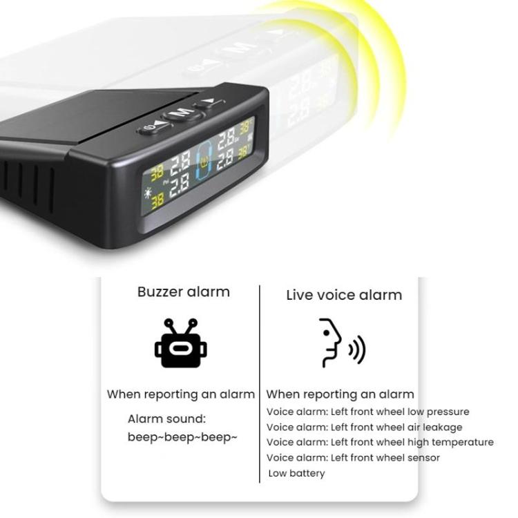 Automotive TPMS Four-Tire Pressure Monitor, Specification: Voice Version Internal Sensor(English) - Tire Pressure Gauges by buy2fix | Online Shopping UK | buy2fix