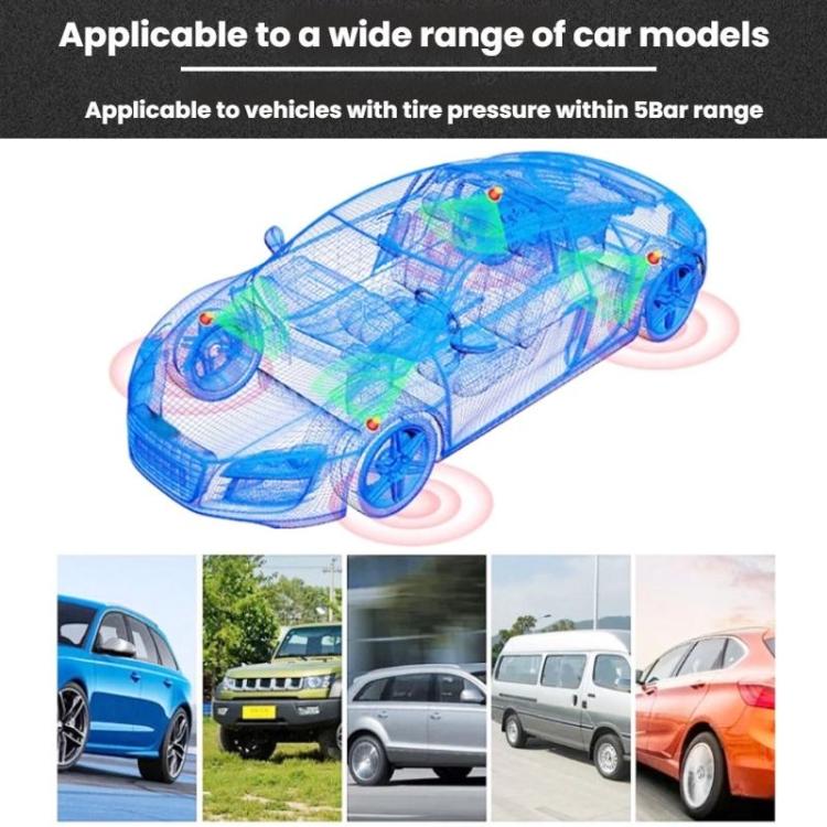 Automotive TPMS Four-Tire Pressure Monitor, Specification: Beep Sound Version Internal Sensor(Japanese) - Tire Pressure Gauges by buy2fix | Online Shopping UK | buy2fix