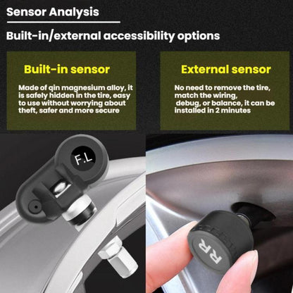 Automotive TPMS Four-Tire Pressure Monitor, Specification: Beep Sound Version Internal Sensor(Japanese) - Tire Pressure Gauges by buy2fix | Online Shopping UK | buy2fix