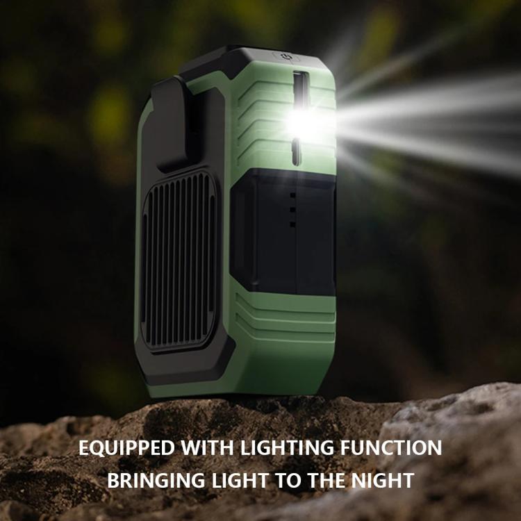 Rechargeable Waist-Mounted Clip Fan With 3-Speed Settings & LED Flashlight Hands-Free Cooling For Construction, Outdoor Work, Hiking(Orange) - Electric Fans by buy2fix | Online Shopping UK | buy2fix