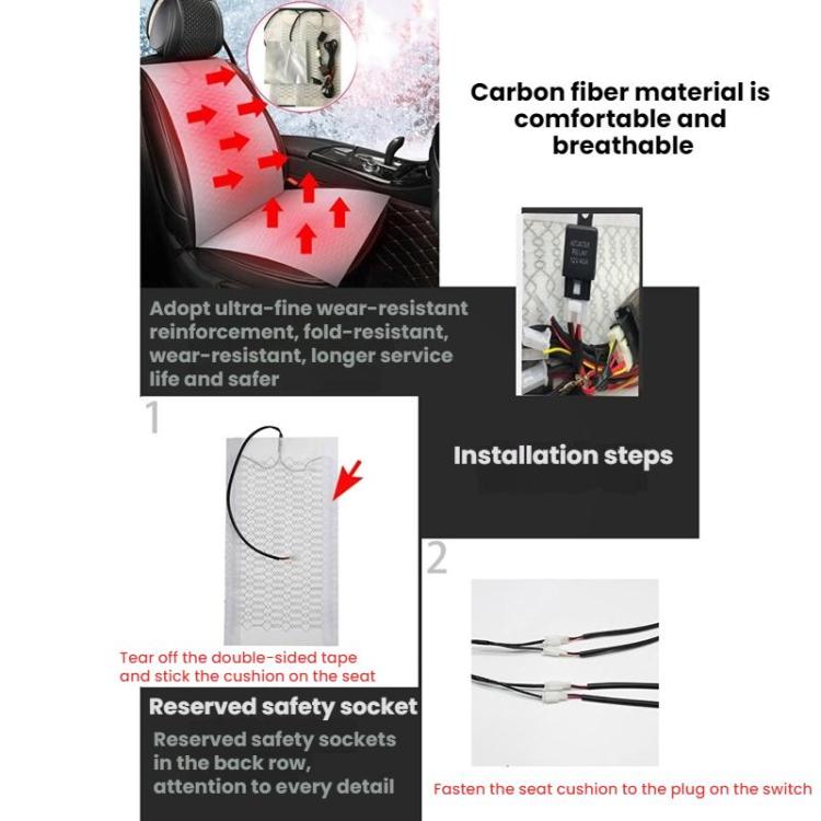 12V Universal Winter Car Seat Heating Pad Set 9: 6-gear + 2 Seats (4 Heating Pads) - Seat Accessories by buy2fix | Online Shopping UK | buy2fix