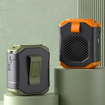 F31 Rechargeable Waist-Mounted Clip Fan With 5-Speed Adjustable Airflow, Stand & Flashlight(Orange) - Electric Fans by buy2fix | Online Shopping UK | buy2fix