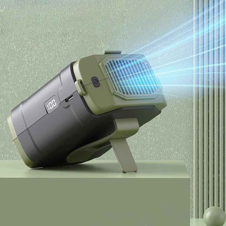 F31 Rechargeable Waist-Mounted Clip Fan With 5-Speed Adjustable Airflow, Stand & Flashlight(Orange) - Electric Fans by buy2fix | Online Shopping UK | buy2fix