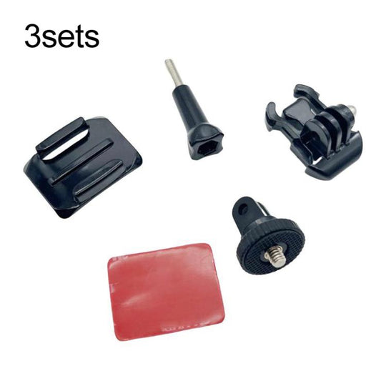 3sets 1/4 Screw Adapter Quick-Release Base Motorcycle Helmet Accessory Base, Spec: Arc Shape