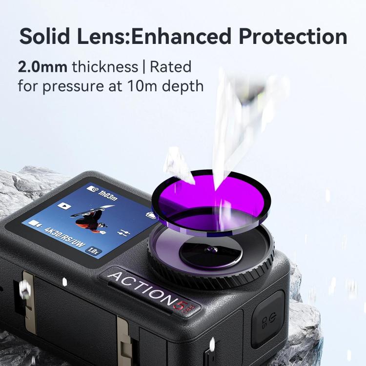 For DJI Osmo Action 5 Pro / Action 4 aMagisn Anti-Fog Dive Filter Lens Seamlessly Adapted To Waterproof Cases(Red) - Lens Filter by aMagisn | Online Shopping UK | buy2fix