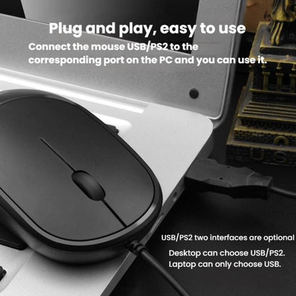 Little Kangaroo DS-919 Anti-Static Anti-Interference Wired Mouse Business Industrial Slim Mouse, Spec: PS2 Round Port - Wired Mice by Little Kangaroo | Online Shopping UK | buy2fix