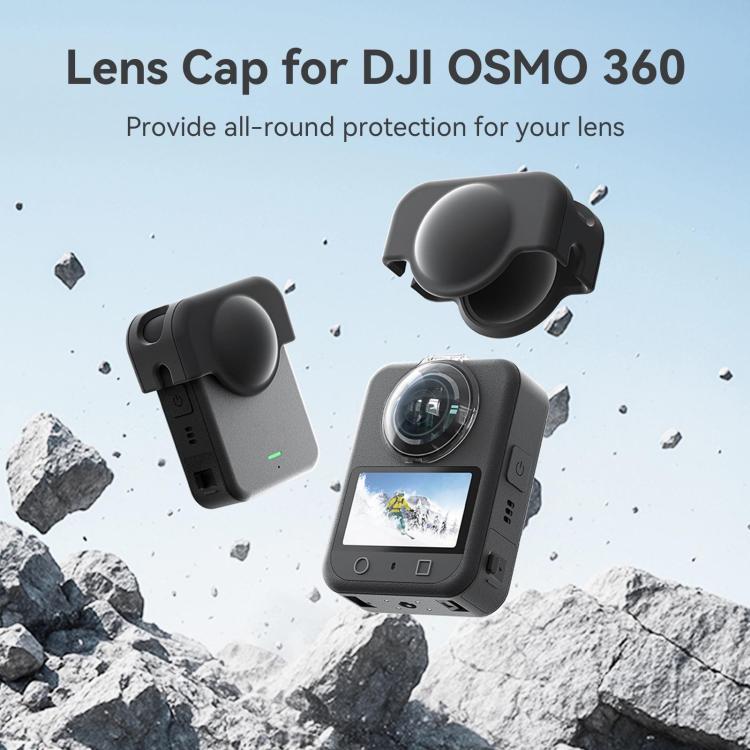 For DJI Osmo 360 aMagisn Silicone Lens Cap Anti-scratch Lens Protective Case(Black) - Case & Bags by aMagisn | Online Shopping UK | buy2fix