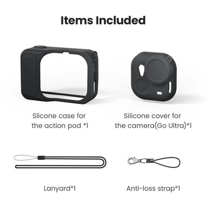 For Insta360 Go Ultra aMagisn Silicone Protective Case Kit All-round Protection Shell(Gray) - Case & Bags by aMagisn | Online Shopping UK | buy2fix