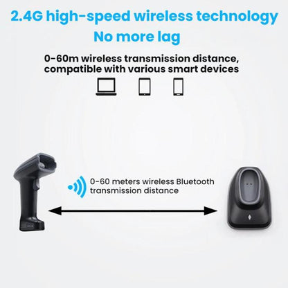 Long-range Wireless QR Code Barcode Scanner With Base, Specification: Single 2.4G - Barcode Scanner by buy2fix | Online Shopping UK | buy2fix