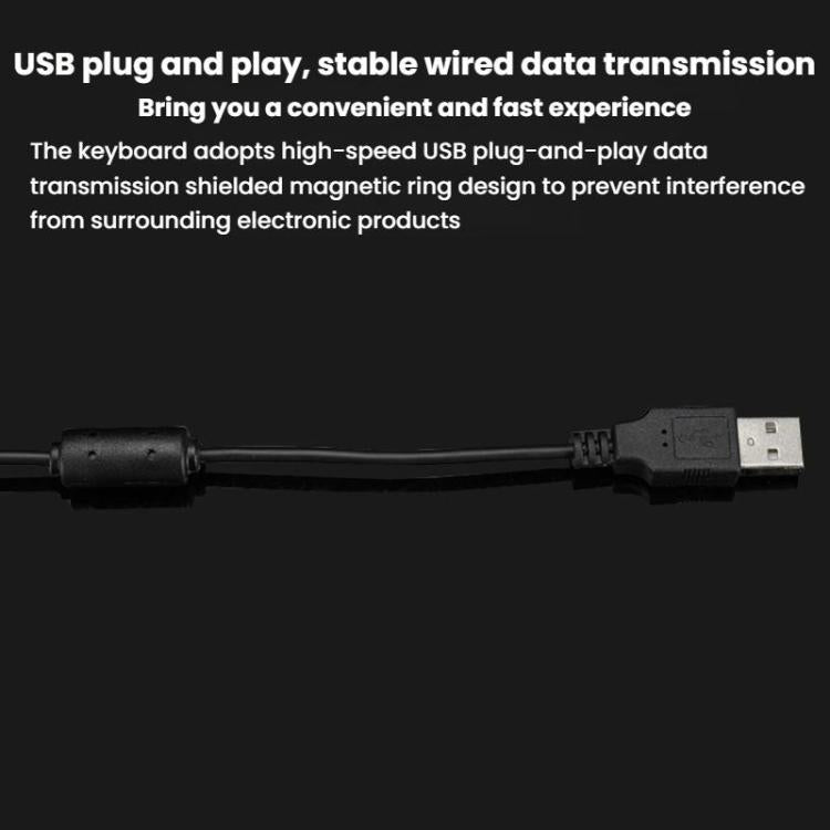 Little Kangaroo DS-9827 88 Key Wired Keyboard With Magnetic Ring Laptop Industrial Office Keyboard, Spec: USB - Wired Keyboard by Little Kangaroo | Online Shopping UK | buy2fix