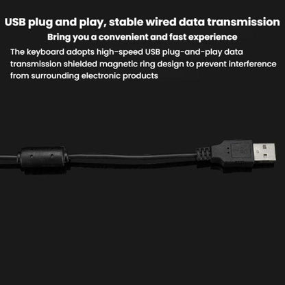 Little Kangaroo DS-9827 88 Key Wired Keyboard With Magnetic Ring Laptop Industrial Office Keyboard, Spec: USB - Wired Keyboard by Little Kangaroo | Online Shopping UK | buy2fix