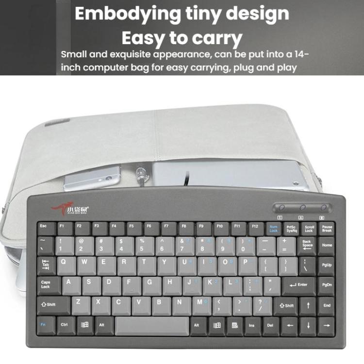 Little Kangaroo DS-9827 88 Key Wired Keyboard With Magnetic Ring Laptop Industrial Office Keyboard, Spec: USB - Wired Keyboard by Little Kangaroo | Online Shopping UK | buy2fix