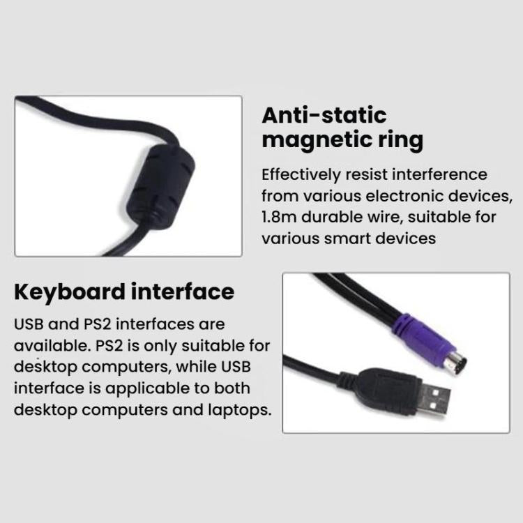 Little Kangaroo DS-8500 Laptop Wired Keyboard With Touchpad, Spec: USB Without Ears - Wired Keyboard by Little Kangaroo | Online Shopping UK | buy2fix