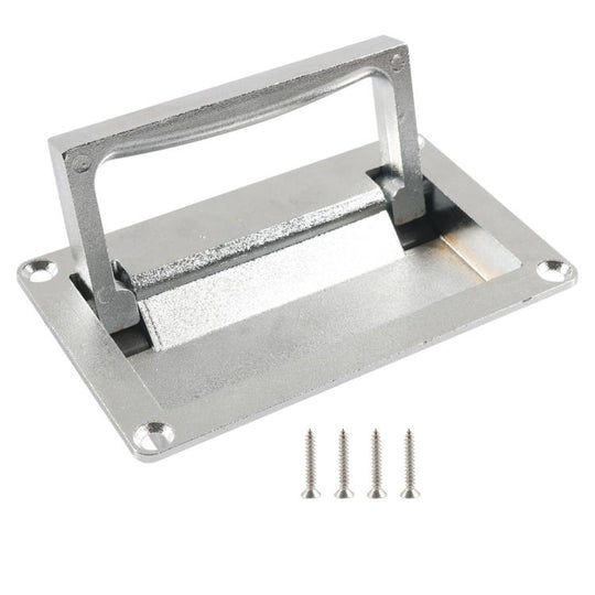 Recessed Foldable Invisible Handle for RV Boat Deck Hatches, Color: Silver with Screws