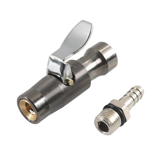 Car Air Pressure Gauge Self-Locking German-Style Air Pump Nozzle, Color: Black A10499-02