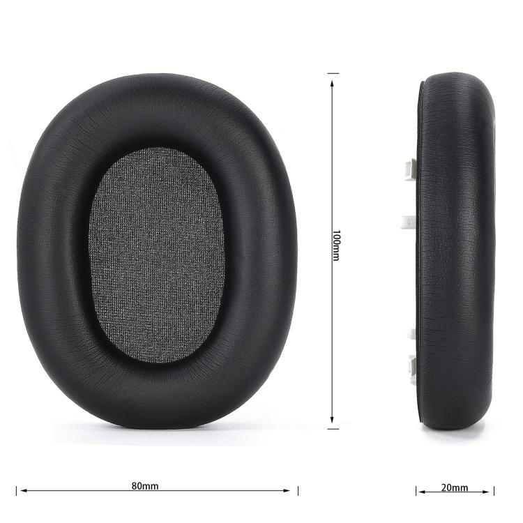For Sony WH-1000XM6 Headphone 1pair Replacement Protein Ear Pads Soft Foam Ear Cushions(Black) - Earmuff & Pad by buy2fix | Online Shopping UK | buy2fix