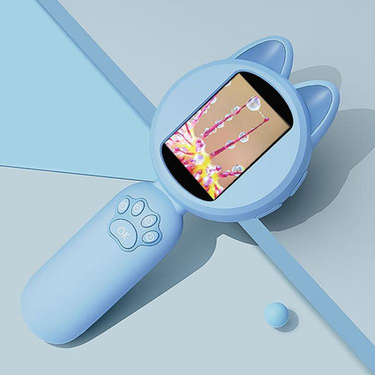 HM020B 4X HD Handheld Children Electronic Magnifier With Screen 2MP Digital Microscope(Blue)