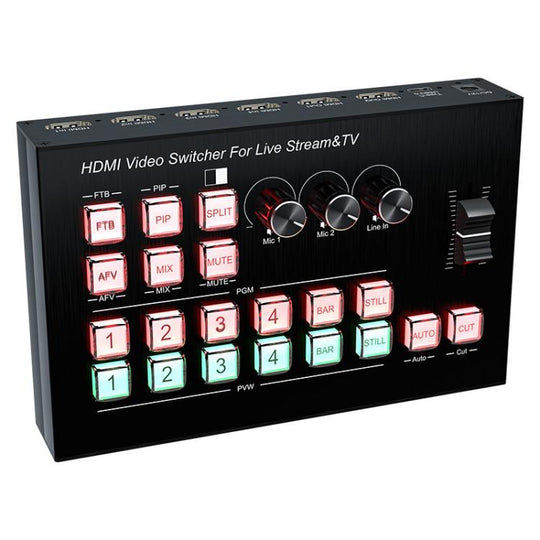 4 In 2 Out HDMI Guide Switchboard Type-C Capture Port OSD Display Game Switcher EU Plug(Black)