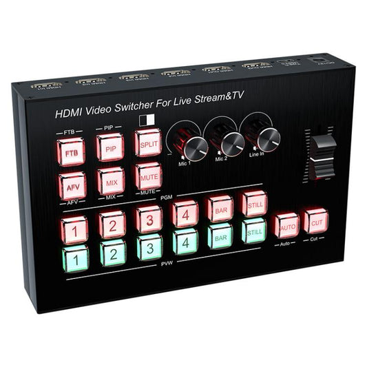 4 In 2 Out HDMI Guide Switchboard Type-C Capture Port OSD Display Game Switcher UK Plug(Black) - Live Sound Effects Processors by buy2fix | Online Shopping UK | buy2fix