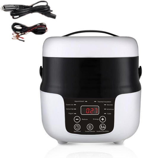 12V-24V 2L Car-Mounted Push-Button Rice Cooker, Specification: Russian + Battery Cable - Rice Cookers by buy2fix | Online Shopping UK | buy2fix