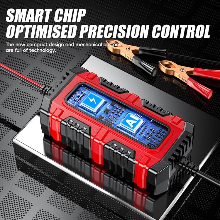 FOXSUR Smart 6V/12V 1.5A Battery Charger 4AH-30AH Lead Acid Battery Maintainer For Motorcycle/Car/ATV EU Plug - Battery Charger by FOXSUR | Online Shopping UK | buy2fix