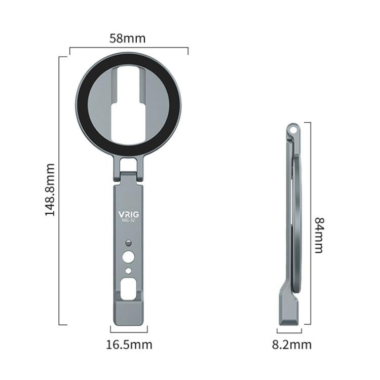 VRIG MG-32 Aluminum Alloy Magsafe Magnetic Folding Dual Cold Shoe 1/4 Inch Screw Hole Extension Smartphone Mount - Desktop Holder by VRIG | Online Shopping UK | buy2fix