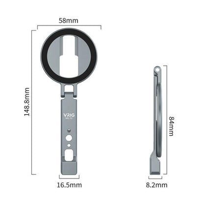 VRIG MG-32 Aluminum Alloy Magsafe Magnetic Folding Dual Cold Shoe 1/4 Inch Screw Hole Extension Smartphone Mount - Desktop Holder by VRIG | Online Shopping UK | buy2fix