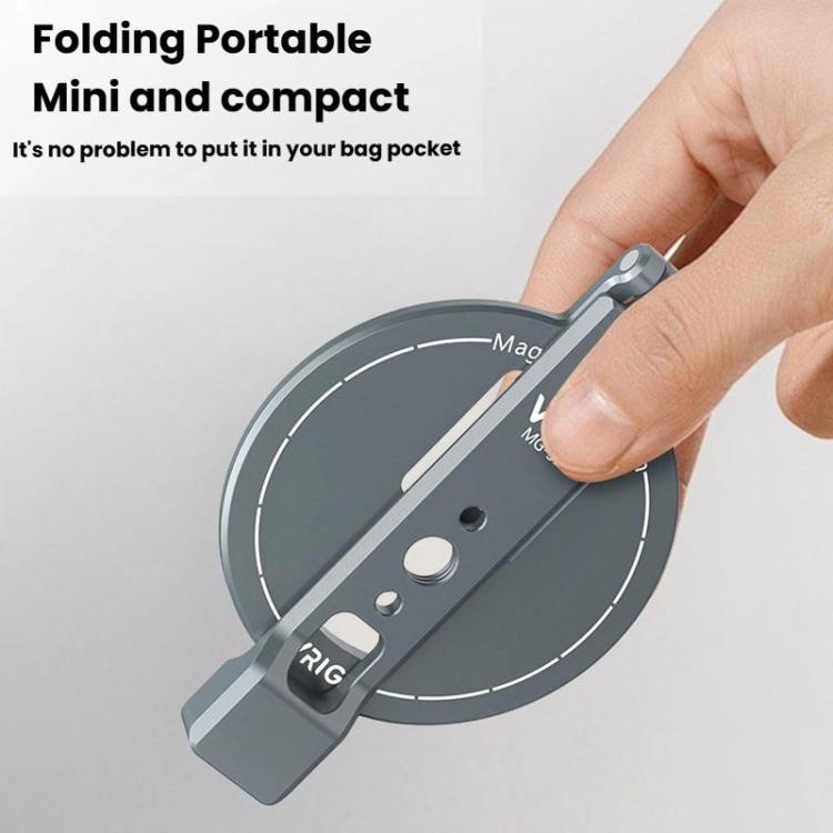VRIG MG-32 Aluminum Alloy Magsafe Magnetic Folding Dual Cold Shoe 1/4 Inch Screw Hole Extension Smartphone Mount - Desktop Holder by VRIG | Online Shopping UK | buy2fix