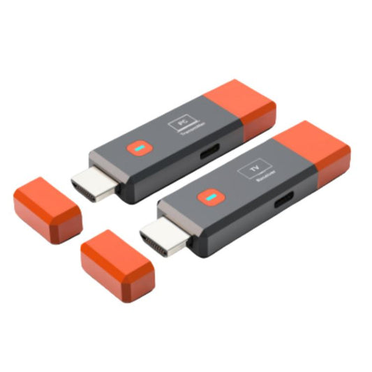 HDMI Wireless Transmitter 50M Signal Extension 1080P WIFI Computer Wireless Casting Same Screen, Transmitter + Receiver(Orange) - Amplifier by buy2fix | Online Shopping UK | buy2fix