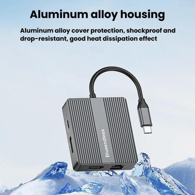 Blueendless HP706 7 In 1 Docking Station Gigabit Ethernet Port High-Speed Transfer HUB - USB HUB by Blueendless | Online Shopping UK | buy2fix