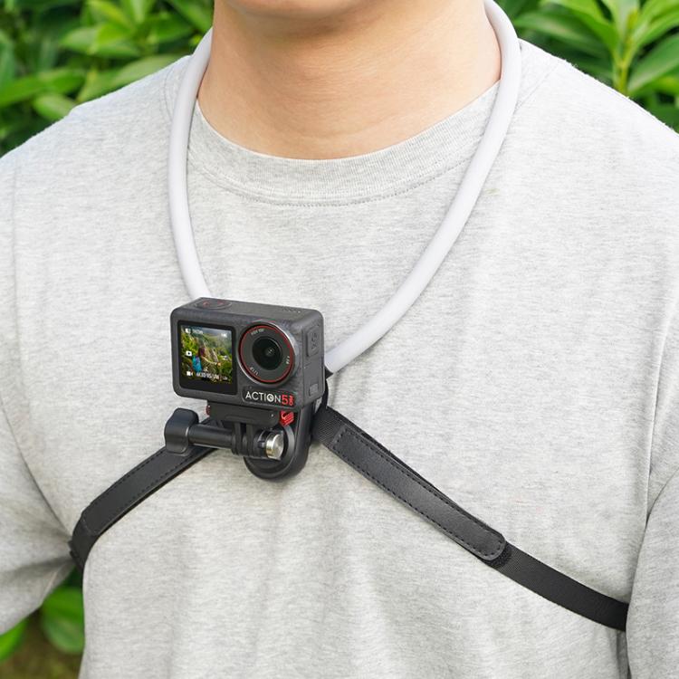 Flymile FLY038 Magnetic Quick-Release Neck Mount for Action Cameras Anti-Shock Stabilized Chest Harness with Air Cushion(Black) - Holder by Flymile | Online Shopping UK | buy2fix