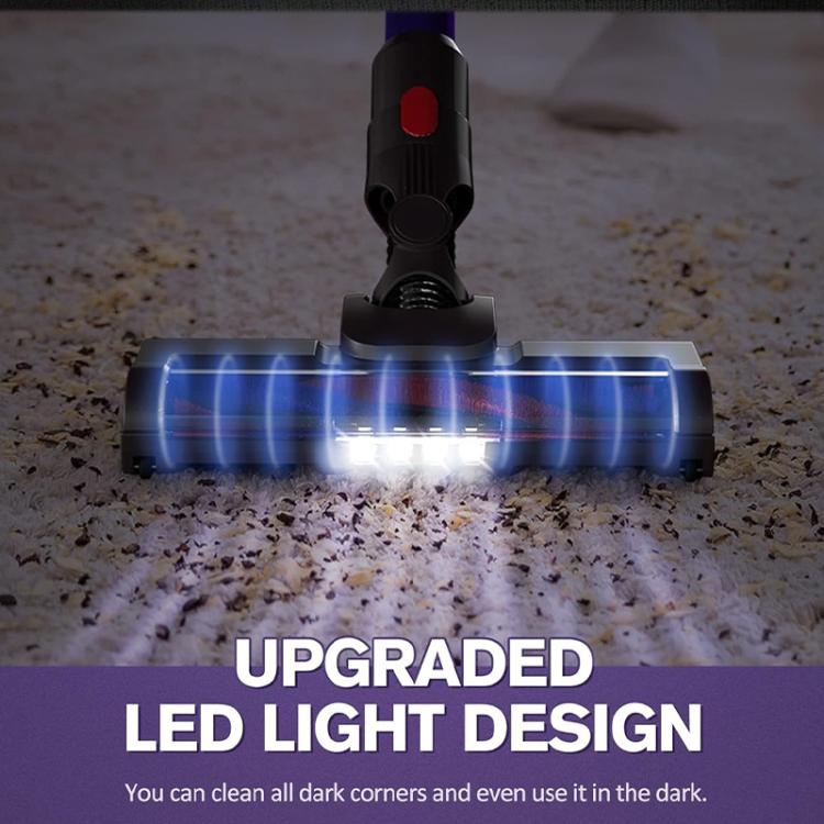 For Dyson V7 / V8 / V10 / V11 / V15 Vacuum Cleaner Electric Floor Brush With LED Light Soft Plush V Roller Brush(With Bird Brush) - For Dyson Accessories by buy2fix | Online Shopping UK | buy2fix