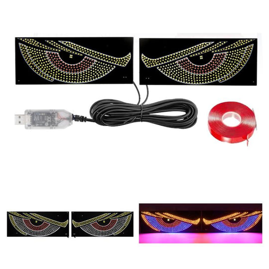 USB Car-mounted Dynamic Demon Eye Car Sticker LED Indicator Light(Red Yellow+Blue)