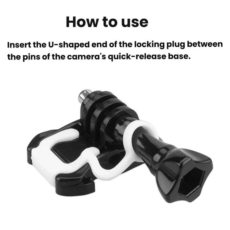 10pcs Silicone Locking Buckle Sports Camera Accessories Safety Buckle Surfboard Base Fixed Base Plug Anti-Release Buckle(White) - Connection Mount by buy2fix | Online Shopping UK | buy2fix