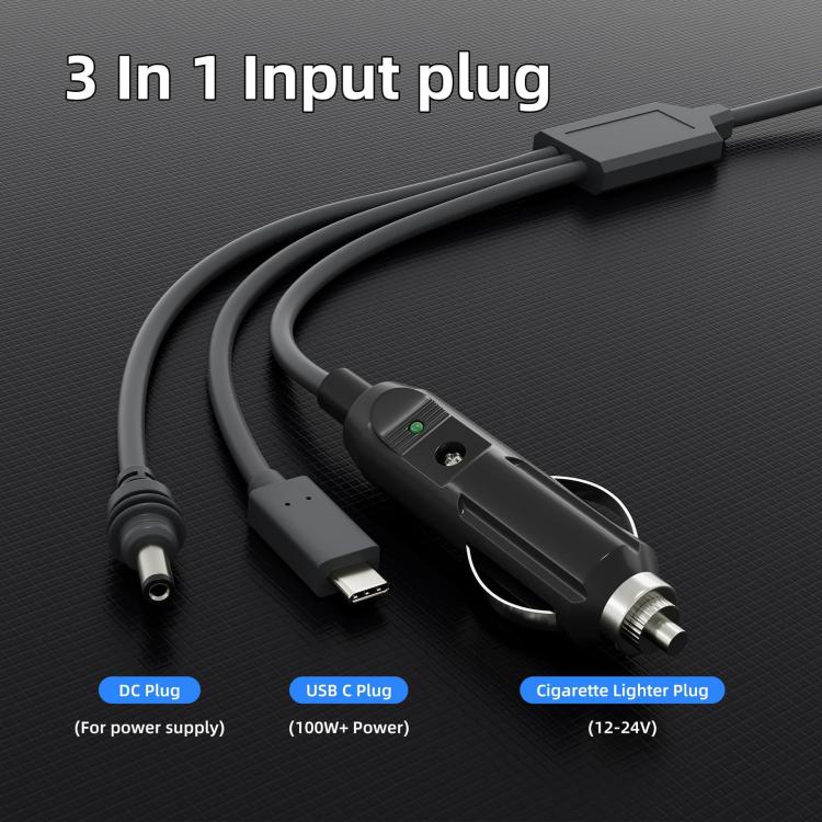 3 In 1 TYPE-C To DC Cigarette Lighter Car Charger For Starlink 4th GEN Mini, Length: 5m - Cigar Socket by buy2fix | Online Shopping UK | buy2fix