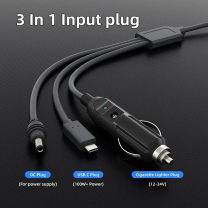 3 In 1 TYPE-C To DC Cigarette Lighter Car Charger For Starlink 4th GEN Mini, Length: 5m - Cigar Socket by buy2fix | Online Shopping UK | buy2fix