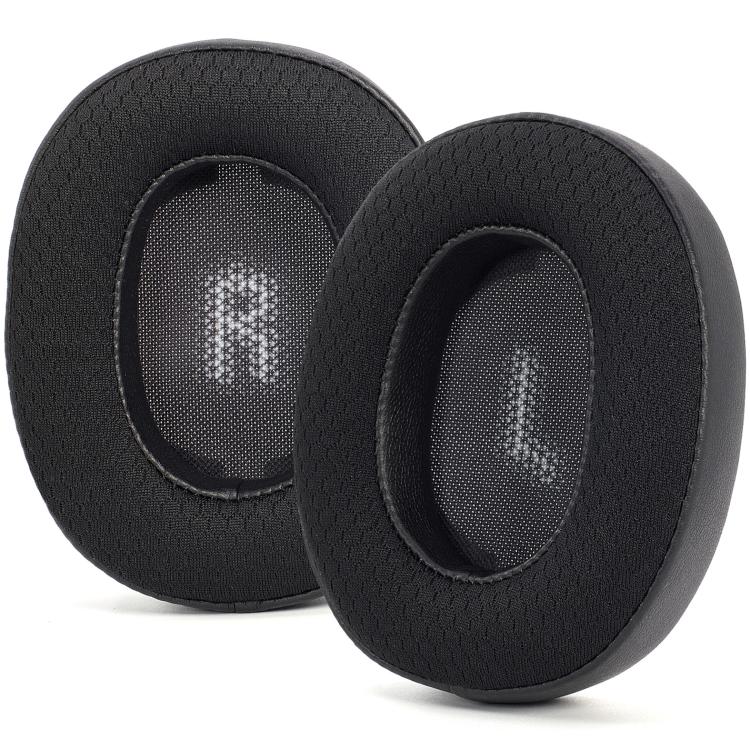 For JBL E55BT 1pair Replacement Earpads Protein Leather & Soccer-Inspired Mesh Combo Ear Cushions(Black) - Earmuff & Pad by buy2fix | Online Shopping UK | buy2fix