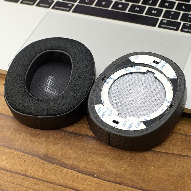 For JBL E55BT 1pair Replacement Earpads Protein Leather & Soccer-Inspired Mesh Combo Ear Cushions(Black) - Earmuff & Pad by buy2fix | Online Shopping UK | buy2fix