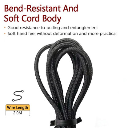 For Logitech Astro A10 / A40 Headset Gaming Headset 2m Braided Audio Cable, Style: Silver Plug Wired Controller - Headset Accessories by buy2fix | Online Shopping UK | buy2fix