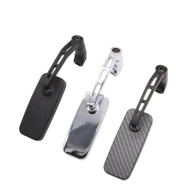 Electric Bike Modified Aluminum Alloy Blue Glass Square Curved Rod Rearview Mirror, Color: Silver Electroplated - Side Mirrors by buy2fix | Online Shopping UK | buy2fix