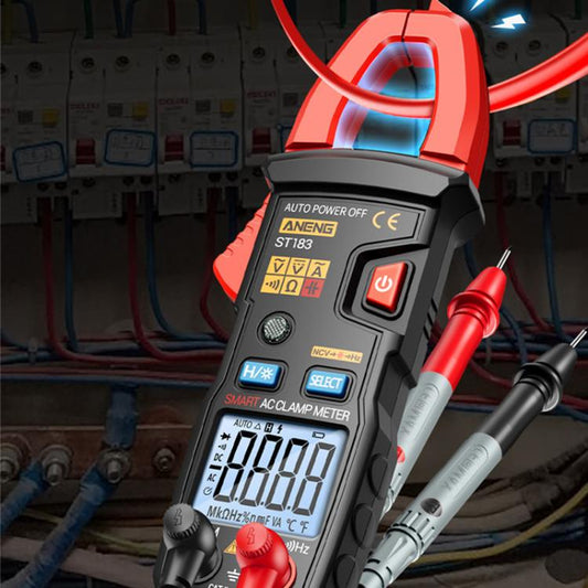 ANENG ST183 600A Digital Clamp Meter With NCV, 4000 Counts, Tests Continuity/Resistance/Capacitance/Diode, Audible & Visual Alarm(Black) - Digital Multimeter by ANENG | Online Shopping UK | buy2fix