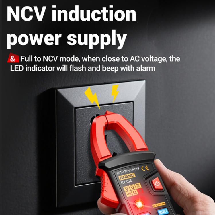 ANENG ST183 600A Digital Clamp Meter With NCV, 4000 Counts, Tests Continuity/Resistance/Capacitance/Diode, Audible & Visual Alarm(Black) - Digital Multimeter by ANENG | Online Shopping UK | buy2fix